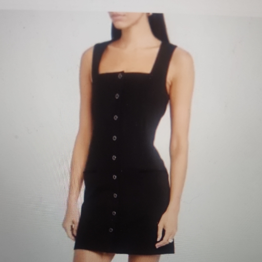 Rag & Bone Marianna Button Front Black Sleeveless Mini Dress Size 0